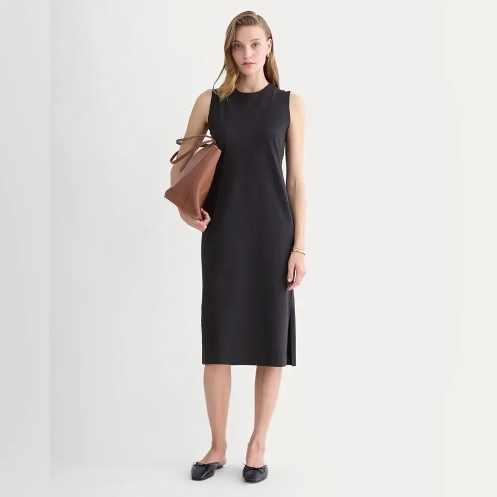 Everlane The Weekend Tank Dress Black Size XS Midi Organic Cotton NEW Perfect - Picture 2 of 11